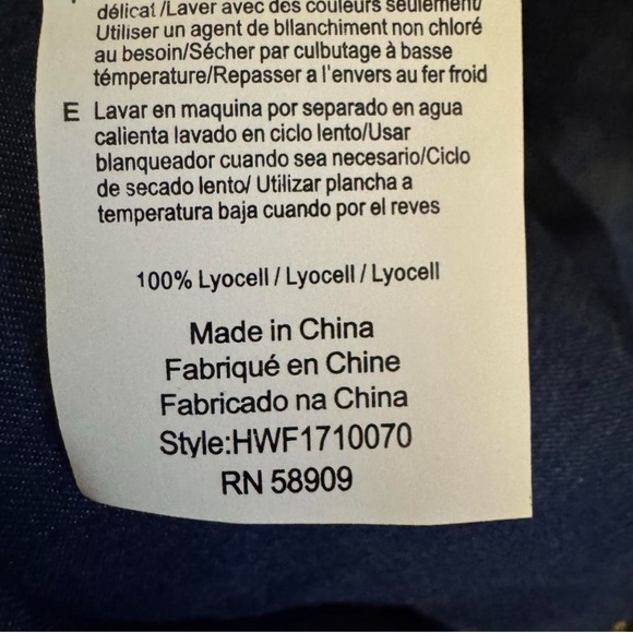 Halston Women's Blue chambray Top with bell sleeves - Picture 3 of 5